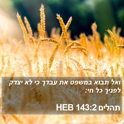 תהלים 143:2 HEB Bible Verse Image