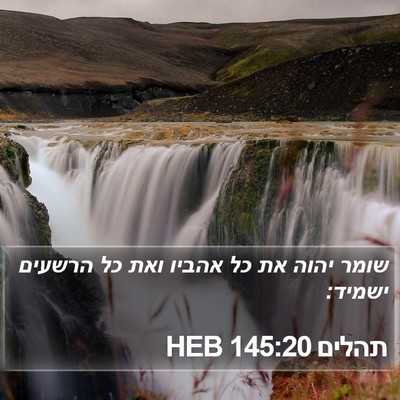 תהלים 145:20 HEB Bible Verse Image