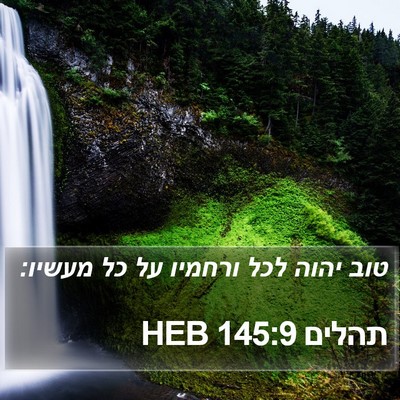 תהלים 145:9 HEB Bible Verse Image