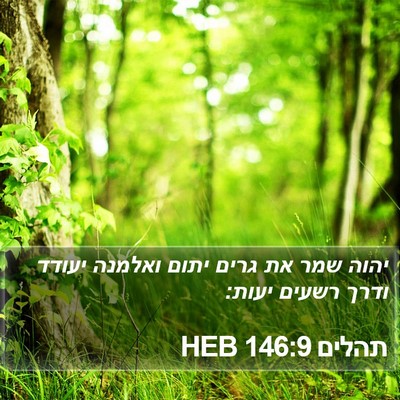 תהלים 146:9 HEB Bible Verse Image