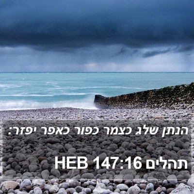 תהלים 147:16 HEB Bible Verse Image
