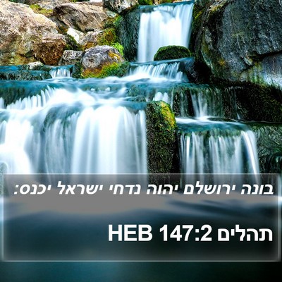 תהלים 147:2 HEB Bible Verse Image