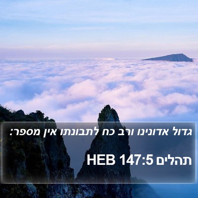 תהלים 147:5 HEB Bible Verse Image