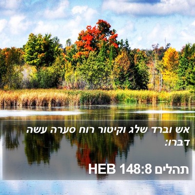 תהלים 148:8 HEB Bible Verse Image