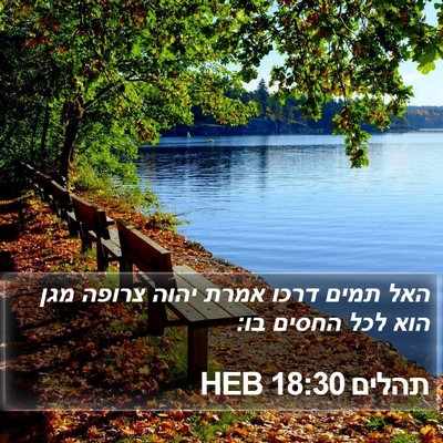 תהלים 18:30 HEB Bible Verse Image