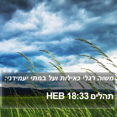 תהלים 18:33 HEB Bible Verse Image