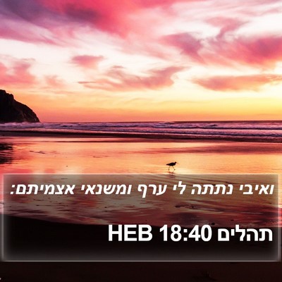 תהלים 18:40 HEB Bible Verse Image