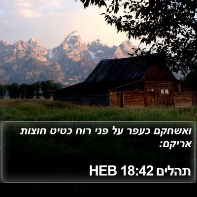 תהלים 18:42 HEB Bible Verse Image