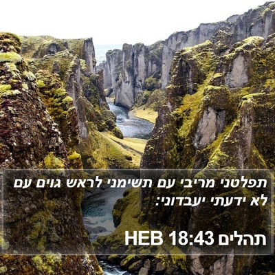 תהלים 18:43 HEB Bible Verse Image