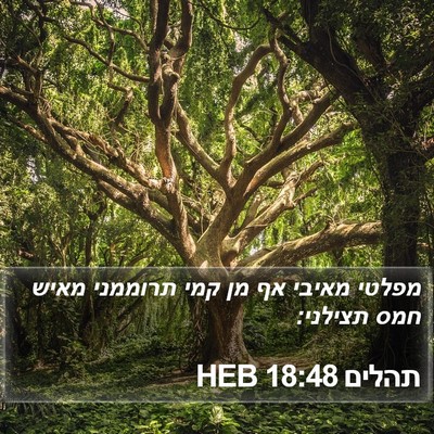 תהלים 18:48 HEB Bible Verse Image