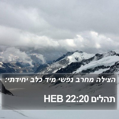 תהלים 22:20 HEB Bible Verse Image