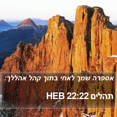 תהלים 22:22 HEB Bible Verse Image