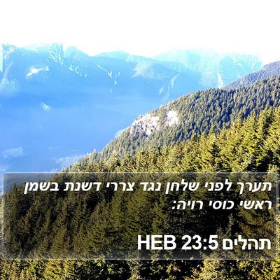 תהלים 23:5 HEB Bible Verse Image