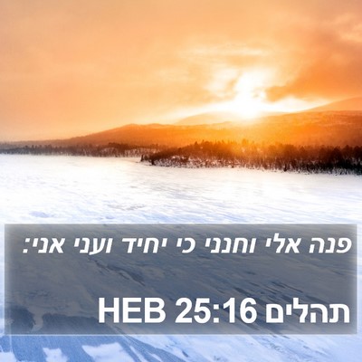 תהלים 25:16 HEB Bible Verse Image