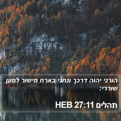 תהלים 27:11 HEB Bible Verse Image