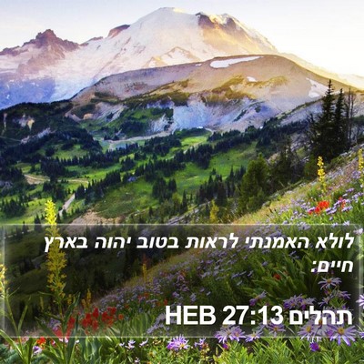 תהלים 27:13 HEB Bible Verse Image