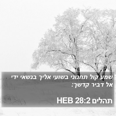 תהלים 28:2 HEB Bible Verse Image