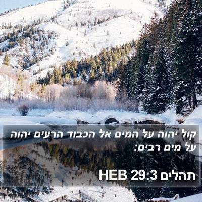תהלים 29:3 HEB Bible Verse Image