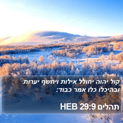 תהלים 29:9 HEB Bible Verse Image