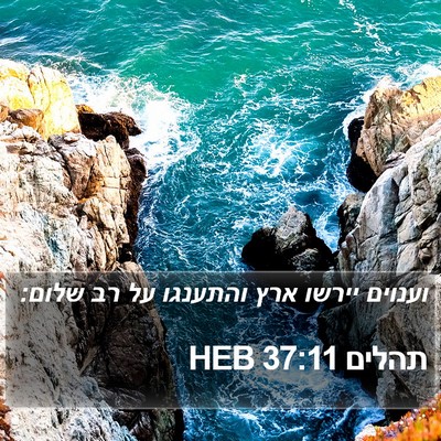 תהלים 37:11 HEB Bible Verse Image