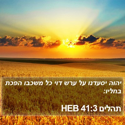 תהלים 41:3 HEB Bible Verse Image