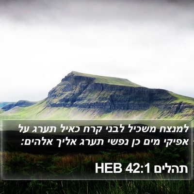 תהלים 42:1 HEB Bible Verse Image