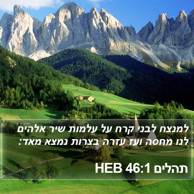 תהלים 46:1 HEB Bible Verse Image