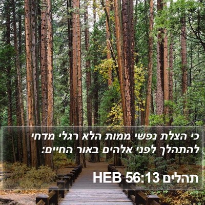 תהלים 56:13 HEB Bible Verse Image