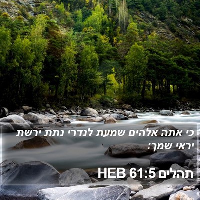 תהלים 61:5 HEB Bible Verse Image