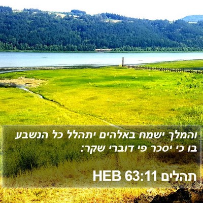 תהלים 63:11 HEB Bible Verse Image
