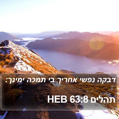 תהלים 63:8 HEB Bible Verse Image