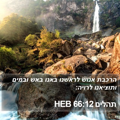תהלים 66:12 HEB Bible Verse Image