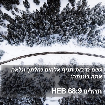 תהלים 68:9 HEB Bible Verse Image