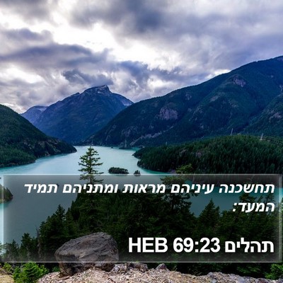 תהלים 69:23 HEB Bible Verse Image