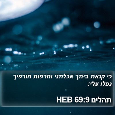 תהלים 69:9 HEB Bible Verse Image