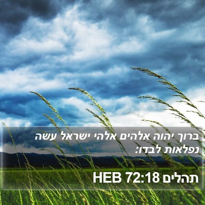 תהלים 72:18 HEB Bible Verse Image