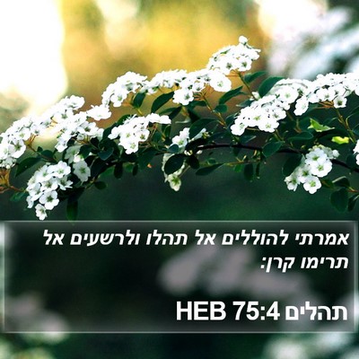 תהלים 75:4 HEB Bible Verse Image
