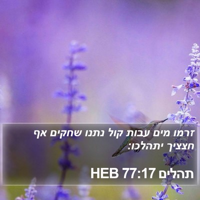 תהלים 77:17 HEB Bible Verse Image
