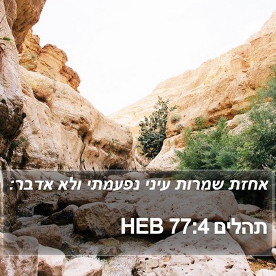 תהלים 77:4 HEB Bible Verse Image