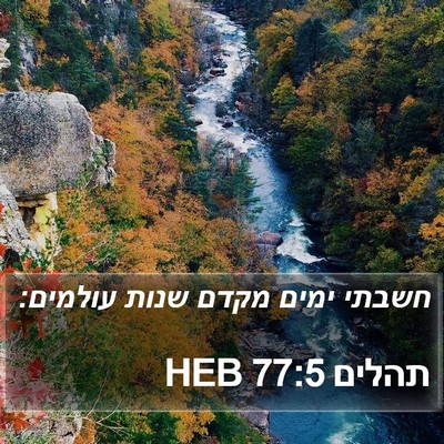 תהלים 77:5 HEB Bible Verse Image