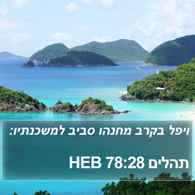 תהלים 78:28 HEB Bible Verse Image