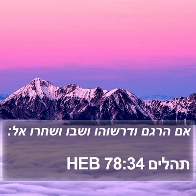 תהלים 78:34 HEB Bible Verse Image