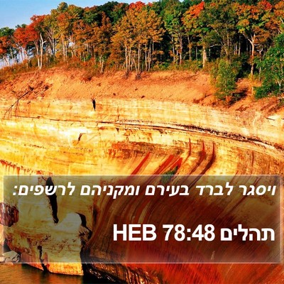 תהלים 78:48 HEB Bible Verse Image