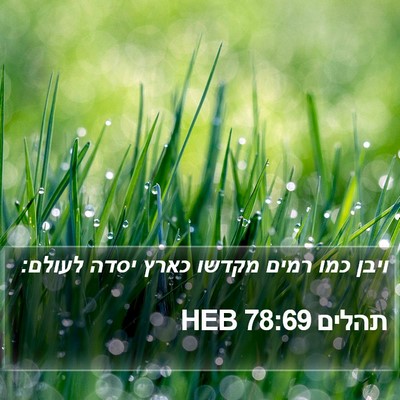 תהלים 78:69 HEB Bible Verse Image