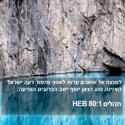 תהלים 80:1 HEB Bible Verse Image