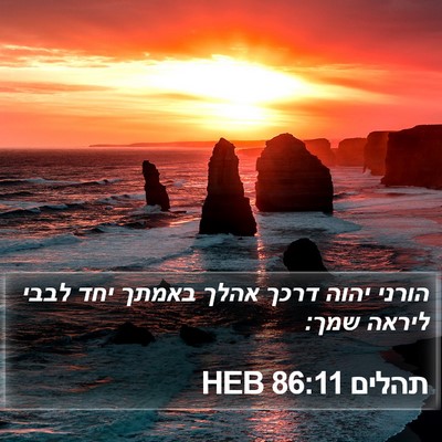 תהלים 86:11 HEB Bible Verse Image