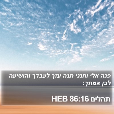 תהלים 86:16 HEB Bible Verse Image