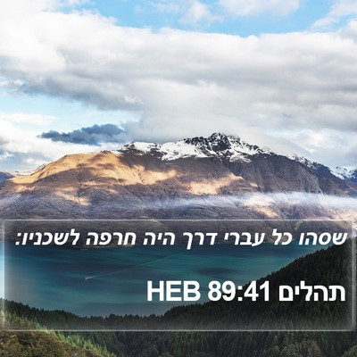 תהלים 89:41 HEB Bible Verse Image