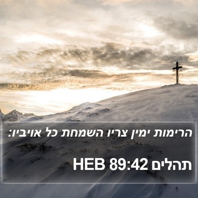 תהלים 89:42 HEB Bible Verse Image