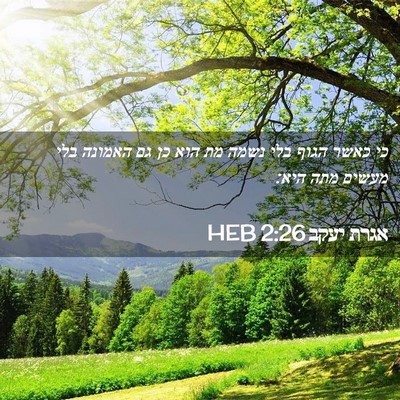 Picture 02 - אגרת יעקב 2:26 HEB - כי כאשר הגוף בלי נשמה מת - Bible Verse Picture